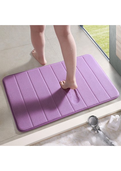 No.08 Tarzı 60*40 cm Banyo Paspas Mercan Polar Banyo Halısı Yıkanabilir Su Emme Kaymaz Bellek Köpük Emici Halı Tuvalet Zemin Mat (Yurt Dışından)