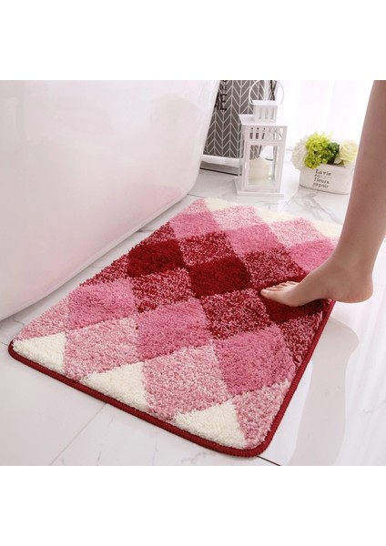 Yaci Shop Kırmızı Stil 40X60CM Degrade Tarzı Banyo Halı Akın Duş Odası Kaymaz Banyo Paspas Ev Tuvalet Emici Halı Li Lavabo Pedi (Yurt Dışından)