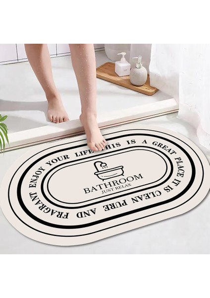 Yaci Shop MAT487 Stili 50X80CM Ins Süper Emici Banyo Paspas Çabuk Kuruyan Banyo Halısı Kaymaz Giriş Paspas Nappa Deri Paspaslar Tuvalet Halı Ev Dekor (Yurt Dışından)