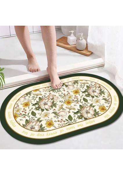 Yaci Shop MAT487 Stili 50X80CM Ins Süper Emici Banyo Paspas Çabuk Kuruyan Banyo Halısı Kaymaz Giriş Paspas Nappa Deri Paspaslar Tuvalet Halı Ev Dekor (Yurt Dışından)