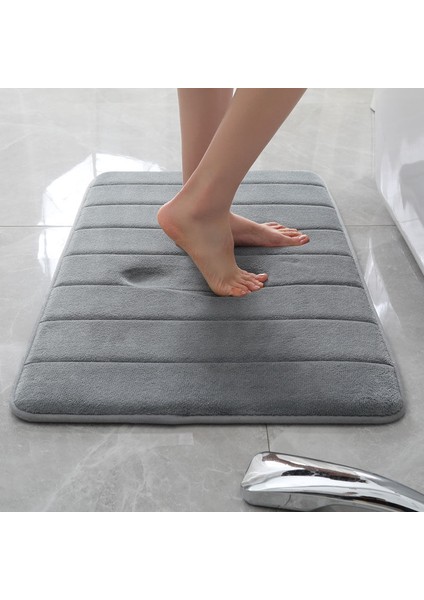 Gri Tarzı 40X60CM Banyo Paspas Banyo Halı Su Emme Halı Shaggy Bellek Köpük Banyo Paspas Mutfak Zemin Banyo Halıları ve Mat Seti Duş Mat (Yurt Dışından) fırsatları