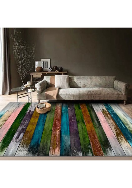 MAT461 Tarzı 60X180CM Renkli Ahşap Çakıl Mat Kadife Halı Oturma Odası Yatak Odası Dekor Için Mandala Halı Ev Illüstrasyon Mutfak Banyo Tapis (Yurt Dışından)