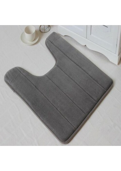 Haki Tarzı Mercan Polar Kaymaz Tuvalet Zemin Mat U-Şekilli Bellek Su Emici Köpük Banyo Paspasları Yıkanabilir Banyo Ayaklı Ped Halı Ev Dekor (Yurt Dışından) modelleri