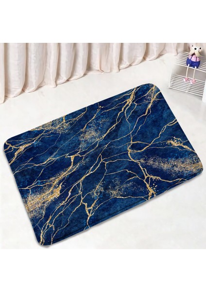 DD-110T Stili 40X60CM-15,7X23,6 Inç Soyut Mermer Banyo Paspas Seti Yaratıcı Geometrik Altın Çizgiler Siyah Ev Halı Banyo Dekorasyon Kaymaz Kilim Tuvalet Kapağı Kapağı (Yurt Dışından)
