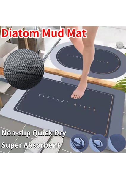 GZN6005 Tarzı 50CMX80CM Banyo Paspas Kaymaz Süper Emici Modern Moda Diyatomlu Toprak Balkon Sundurma Mat Mutfak Mat Minimalist Giriş Paspası (Yurt Dışından)