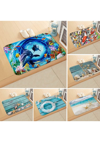 No.1 Stili 40CMX60CM Deniz Tarzı Banyo Banyo Paspas Plaj Deniz Denizyıldızı Dekorasyon Duş Odası Kaymaz Zemin Mat Halı Pazen Paspas Paspas Halı (Yurt Dışından) fiyatları