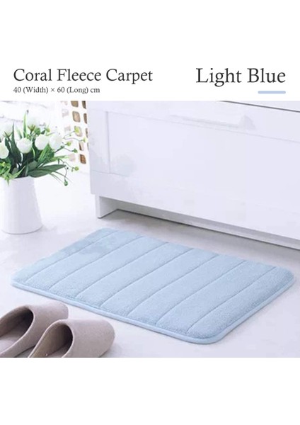 No.3 Tarzı 400MMX600MM Ev Banyo Paspas Mercan Polar Halı Su Emme Kaymaz Lavabo Küvet Yan Duş Odası Hafızalı Köpük Tuvalet Zemin Mat (Yurt Dışından)