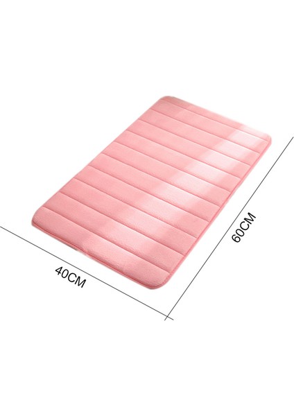 Pembe Tarzı 40X60CM Mercan Polar Halı 40*60 cm Kaymaz Banyo Paspas Banyo Halı Duş Odası Paspas Bellek Köpük Emici Zemin Mat Kilim Ev Için (Yurt Dışından)
