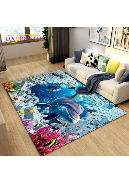 No.2 Tarzı 40X60CM Sualtı Dünyası 3D Deniz Dibi Illusion Dolark Alan Kilim, Oturma Odası Yatak Odası Kanepe Paspas Için Halı Halı, Kaymaz Zemin Mat (Yurt Dışından)