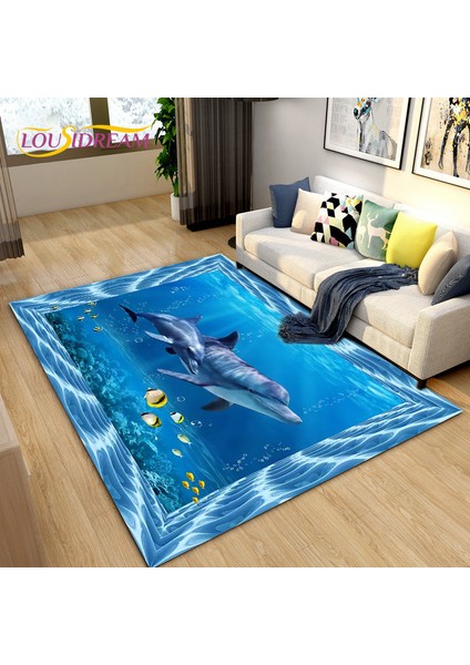 No.2 Tarzı 40X60CM Sualtı Dünyası 3D Deniz Dibi Illusion Dolark Alan Kilim, Oturma Odası Yatak Odası Kanepe Paspas Için Halı Halı, Kaymaz Zemin Mat (Yurt Dışından)