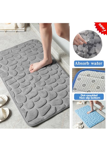 Siyah Stil 400MMX600MM Sıcak Arnavut Kaldırımı Kabartmalı Banyo Paspas Ev Oturma Odası Halı 3D Bellek Köpük Banyo Paspas Kaymaz Emici Banyo Aksesuarları (Yurt Dışından) modelleri