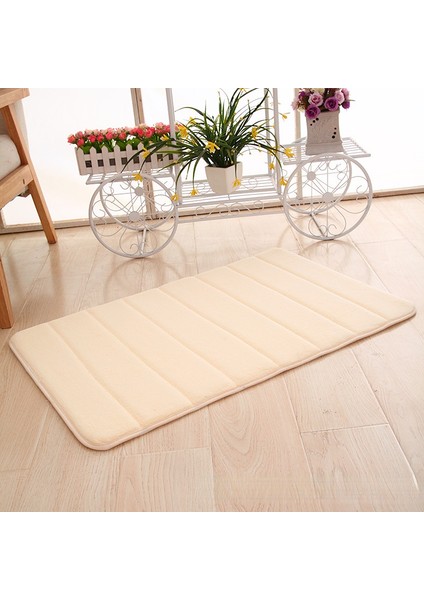 Fildişi Tarzı 400MMX600MM Şerit Kabartmalı Banyo Paspas Mercan Polar Kaymaz Küvet Halı Zemin Halı Duş Odası Paspas Hafızalı Köpük Ped Коврик Для Ванной (Yurt Dışından)