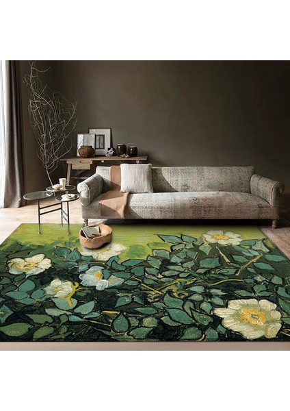 GT1098-16 Tarzı 40X60CM Van Gogh Yıldızlı Gece Mat Kadife Halı Oturma Odası Yatak Odası Dekor Boyama Halı Ev Illüstrasyon Mutfak Banyo Tapis (Yurt Dışından)