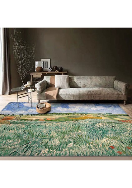 GT1098-16 Tarzı 40X60CM Van Gogh Yıldızlı Gece Mat Kadife Halı Oturma Odası Yatak Odası Dekor Boyama Halı Ev Illüstrasyon Mutfak Banyo Tapis (Yurt Dışından) modelleri