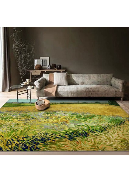 GT1098-16 Tarzı 40X60CM Van Gogh Yıldızlı Gece Mat Kadife Halı Oturma Odası Yatak Odası Dekor Boyama Halı Ev Illüstrasyon Mutfak Banyo Tapis (Yurt Dışından) fırsatları