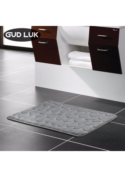 Kahverengi Tarzı 400MMX600MM 3D Stone Memory Foam Banyo Paspası Kalınlaşma Yavaş Toparlanma Paspas Kaymaz Banyo Paspası (Yurt Dışından) modelleri