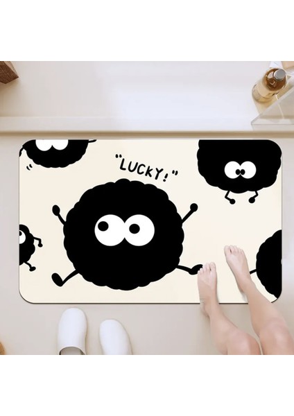 Şanslı Stil 40X60CM Kömür Topu Banyo Emici Zemin Mat Banyo Giriş Kaymaz Ayak Mat Tuvalet Kapı Hızlı Kuru Giriş Halı Ev Dekorasyon (Yurt Dışından) fırsatları