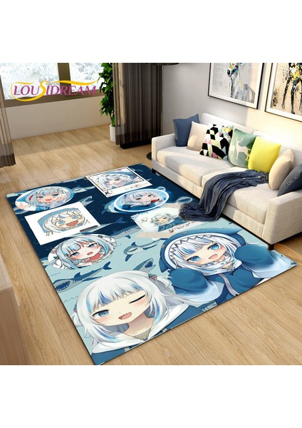 No.9 Stili 40X60CM Gawr Gura Hololive Sevimli Anime Köpekbalığı Alan Kilim, Oturma Odası Yatak Odası Kanepe Paspas Dekorasyon Için Halı Halı, Çocuklar Kaymaz Zemin Mat (Yurt Dışından)
