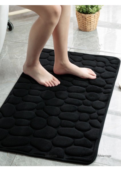 Gri Tarzı 50X80CM Arnavut Kaldırımı Kabartmalı Banyo Banyo Paspas Mercan Polar Kaymaz Halı Küvet Zemin Halısı Duş Odası Paspas Hafızalı Köpük Ped (Yurt Dışından) fiyatları