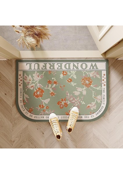 E Tarzı 40X60CM Yeni Pastoral Tarzı Emici Banyo Paspas Çabuk Kuruyan Duş Diatom Çamur Oturma Odası Giriş Kapısı Halı Kaymaz Paspas Halı (Yurt Dışından)