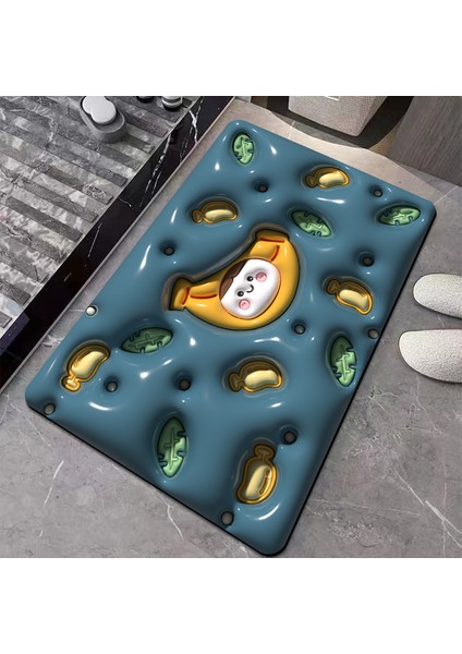 Mor Tarzı 40X60CM 3D Versiyonu Banyo Paspasları Hızlı Kuru Optik Illusion Halılar Banyo Kahve Drenaj Mat Emici Kaymaz Duş Pedi Mutfak Paspas (Yurt Dışından)