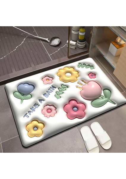 Mor Tarzı 40X60CM 3D Versiyonu Banyo Paspasları Hızlı Kuru Optik Illusion Halılar Banyo Kahve Drenaj Mat Emici Kaymaz Duş Pedi Mutfak Paspas (Yurt Dışından) fiyatları