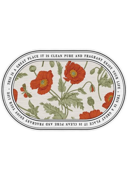 No.11 Tarzı 60X90CM Oval Banyo Paspas Kaymaz Banyo Halısı Ev Giriş Paspas Çiçek Baskılı Mutfak Yatak Odası Kapısı Mat Su Emici Banyo Halıları (Yurt Dışından)