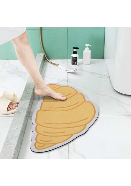 S1 Stili 1s Komik Banyo Paspas Giriş Paspas Emici Hızlı Kuru Banyo Halısı Haşlanmış Yumurta Kabuğu Duş Odası Mat Yumuşak Mutfak Ayak Pedi (Yurt Dışından)