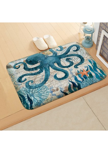 No.14 Tarzı 40CMX60CM Deniz Tarzı Banyo Banyo Paspas Plaj Deniz Denizyıldızı Dekorasyon Duş Odası Kaymaz Zemin Mat Halı Pazen Paspas Paspas Halı (Yurt Dışından)