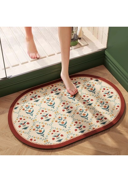 Stil1 Stili 400MMX600MM Banyo Kaymaz Mat Diyatomlu Toprak Malzeme Emici Hızlı Kuru Balkon Zemin Mat Oturma Odası Banyo Mutfak Zemin Mat (Yurt Dışından)