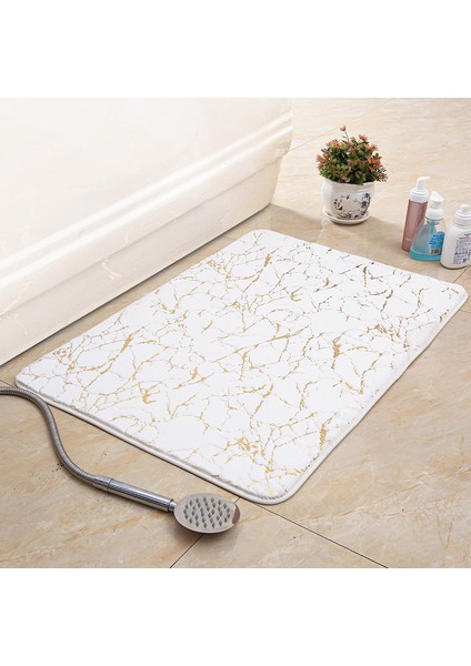 TJ002BEYAZ Tarzı 40X60CM Banyo Paspas Modern Oturma Odası Paspaslar Alan Küçük Halı Yıkanabilir Yatak Odası Banyo Dikdörtgen Kaymaz Tuvalet Zemin Sahte Tavşan Paspaslar (Yurt Dışından)