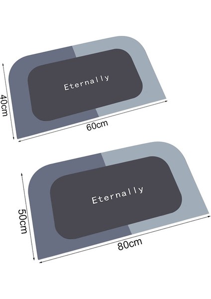 Yaci Shop E Tarzı 50X80CM Süper Emici Banyo Paspas Çabuk Kuruyan Banyo Halısı Kaymaz Giriş Paspas Paspaslar Tuvalet Halı Ev Dekor Kaymaz Halı (Yurt Dışından)