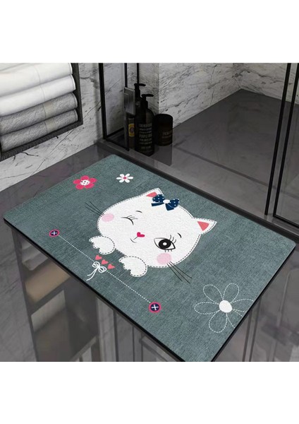 No.4 Stili 400MMX600MM Karikatür Karşılama Giriş Paspas Halı Kilim Ev Banyo Oturma Odası Zemin Merdiven Mutfak Koridor Kaymaz Kedi Köpek Pet Mat (Yurt Dışından)