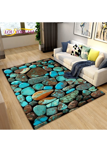 No.2 Tarzı 40X60CM 3D Renk Arnavut Kaldırımı Taş Alan Kilim, Oturma Odası Yatak Odası Dekorasyonu Için Halı Kilim, Mutfak Paspas Banyo Kaymaz Zemin Mat (Yurt Dışından)