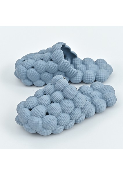 F Tarzı 35-36 1 Adet Kadın Yaz Kabarcık Slaytlar Charms ile Açık Kapalı Toe Terlik Kabarcık Masaj Terlik Sandalet (Yurt Dışından)