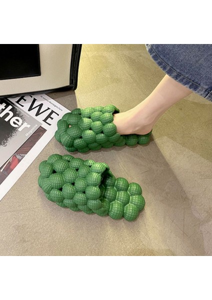 F Tarzı 35-36 1 Adet Kadın Yaz Kabarcık Slaytlar Charms ile Açık Kapalı Toe Terlik Kabarcık Masaj Terlik Sandalet (Yurt Dışından) fiyatları