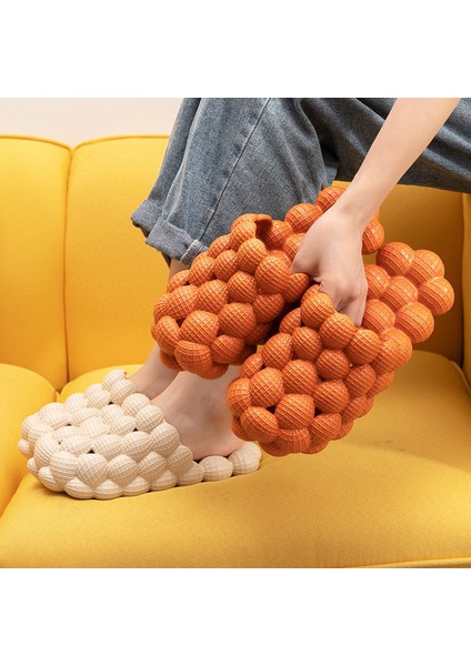 F Tarzı 35-36 1 Adet Kadın Yaz Kabarcık Slaytlar Charms ile Açık Kapalı Toe Terlik Kabarcık Masaj Terlik Sandalet (Yurt Dışından) modelleri