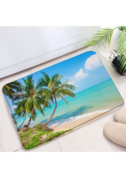 4263T-DD Stili 45X75CM Kum Plaj Mutfak Banyo Paspas Deniz Kabuğu Denizyıldızı Halılar Ev Odası Dekor Kaymaz Yumuşak Banyo Halıları Giriş Paspas Ayak Mat (Yurt Dışından)