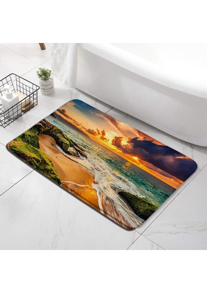 4263T-DD Stili 45X75CM Kum Plaj Mutfak Banyo Paspas Deniz Kabuğu Denizyıldızı Halılar Ev Odası Dekor Kaymaz Yumuşak Banyo Halıları Giriş Paspas Ayak Mat (Yurt Dışından) indirimleri
