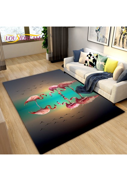 No.3 Tarzı 40X60CM 3D Iskandinav Yaratıcı Flamingo Kuş Alan Kilim, Halı Kilim Oturma Odası Yatak Odası Kanepe, Mutfak Banyo Paspas Kaymaz Zemin Mat (Yurt Dışından)