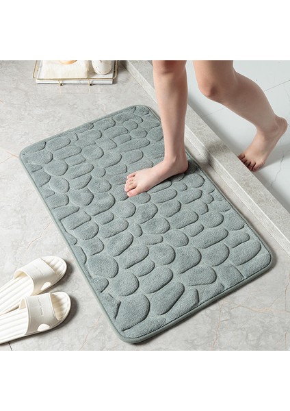 B-Pembe Tarzı 400MMX600MM Emici Banyo Banyo Paspas Bellek Köpük Arnavut Kaldırımı Ayak Mat Zemin Halı Su Emici Kaymaz Halı Duş Odası Halı Ayak Mat (Yurt Dışından) modelleri