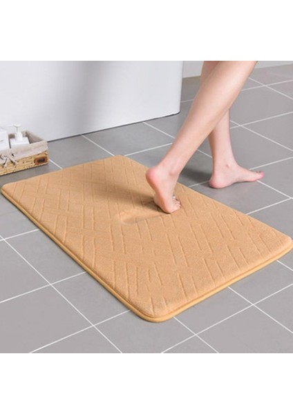 Kahverengi Tarzı 40X60 Banyo Paspas Ev Mercan Kadife Halı Emici Kaymaz Bellek Köpük Emici Tuvalet Zemin Yıkanabilir (Yurt Dışından) fiyatları