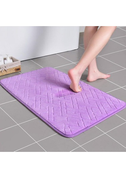 Kahverengi Tarzı 40X60 Banyo Paspas Ev Mercan Kadife Halı Emici Kaymaz Bellek Köpük Emici Tuvalet Zemin Yıkanabilir (Yurt Dışından) indirimleri