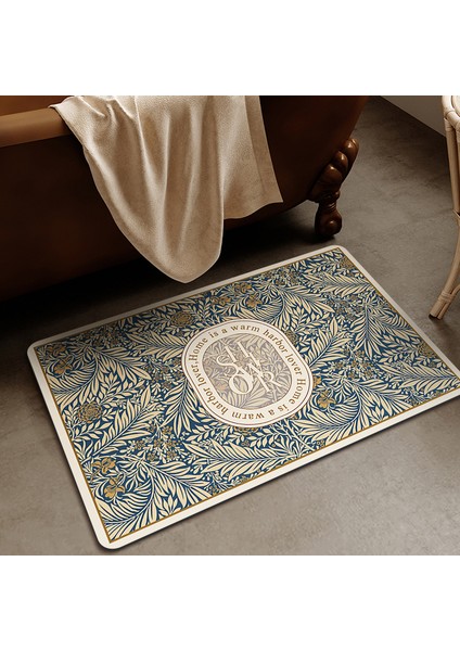 N13 Tarzı 40X60CM Retro Orijinal Banyo Paspas Kauçuk Duş Matı Absorbe Hızlı Kuruyan Banyo Halısı Kaymaz Giriş Paspas Zemin Halısı Tuvalet Için (Yurt Dışından)
