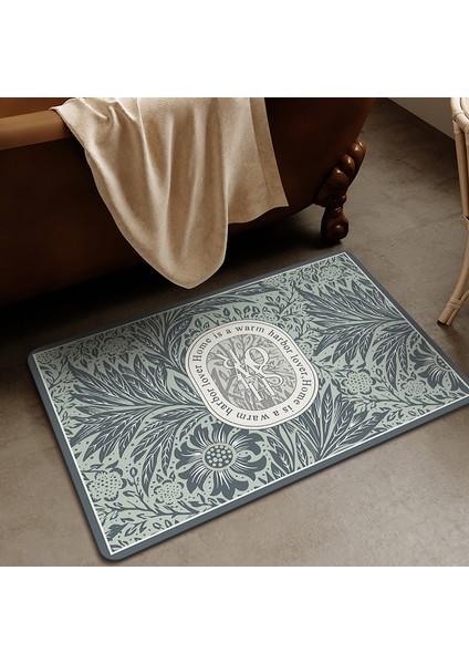 N13 Tarzı 40X60CM Retro Orijinal Banyo Paspas Kauçuk Duş Matı Absorbe Hızlı Kuruyan Banyo Halısı Kaymaz Giriş Paspas Zemin Halısı Tuvalet Için (Yurt Dışından)