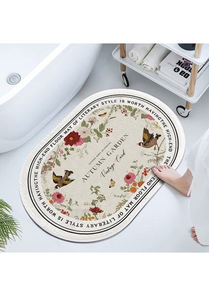 RETRO11 Tarzı 500MMX800MM Süper Emici Zemin Mat Banyo Çabuk Kuruyan Tuvalet Paspas Diatom Çamur Kaymaz Paspas Halı (Yurt Dışından)