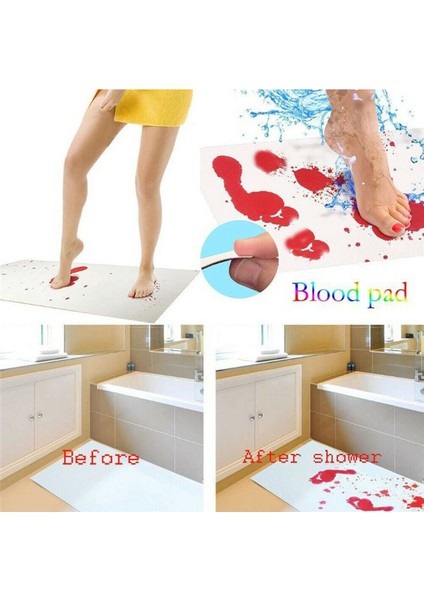 Beyaz Stil 40X70CM 40*70 cm Cadılar Bayramı H Banyo Paspas Dekorasyon Kanlı Ayak Izi Banyo Kaymaz Mat Cadılar Bayramı Korkunç Ev Partisi Malzemeleri (Yurt Dışından) modelleri