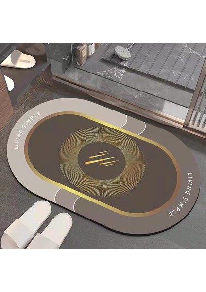 OQ83YD Tarzı 50X80CM Süper Emici Zemin Mat Çabuk Kuruyan Banyo Halısı Mutfak Yağı Geçirmez Napa Cilt Banyo Paspas Modern Basit Kaymaz Ev Halı (Yurt Dışından)