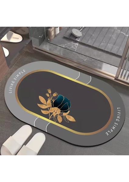OQ83YD Tarzı 50X80CM Süper Emici Zemin Mat Çabuk Kuruyan Banyo Halısı Mutfak Yağı Geçirmez Napa Cilt Banyo Paspas Modern Basit Kaymaz Ev Halı (Yurt Dışından)