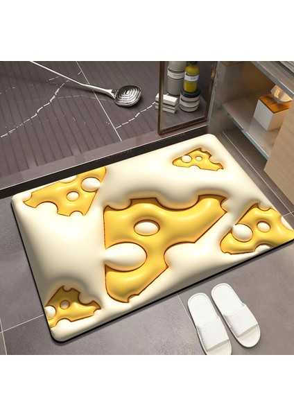 Bej Tarzı 50X80CM 3D Versiyonu Banyo Paspasları Hızlı Kuru Optik Illusion Halılar Banyo Kahve Drenaj Mat Emici Kaymaz Duş Pedi Mutfak Paspas (Yurt Dışından)